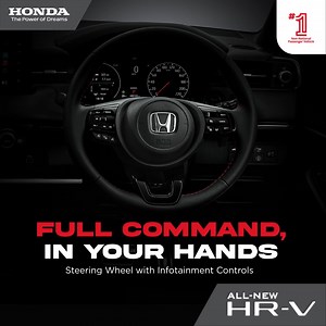 375K views · 673 reactions | The All-New HR-V is yours to command on all levels. Control your entertainment, connectivity, and even advanced safety features without taking your hands off the wheel. Discover more convenient features of the All-New HR-V at: https://bit.ly/All-NewHR-VSteeringWheelWithInfotainment | Honda Malaysia | Facebook