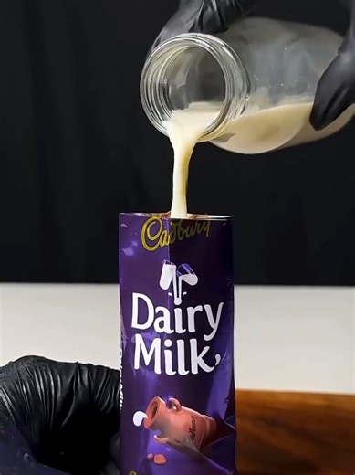 Instant Homemade dairy milk bar recipe #posts #snacks #icecream #dairymilk #viral
