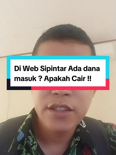 Informasi Dana Masuk di Web Sipintar