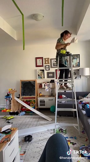 DIY Shiplap Ceiling Transformation Tutorial