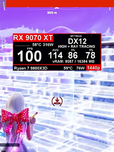 RTX 5070 vs RX 9070XT: Fortnite Performance Comparison