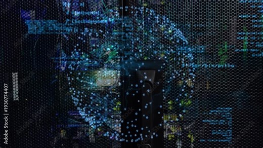 Python script launching, sphere forming, growing and streaming code across hex mesh to show data