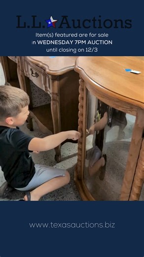 Add Something Special to Your Space This vintage oak quarter-round display cabinet offers a warm, classic look that’s perfect for showcasing collectibles, glassware, or family pieces. A great addition for anyone wanting extra storage with style. Take a closer look and bid while it’s available. WEDNESDAY 7PM Featured Item(s): Lot 11 - Vintage Oak Quarter-Round Display Cabinet Lot 3 - (1) Wood Dresser with Mirror and Storage Shelves Lot 4 - (1) Wood Dresser with Nine Drawers Lot 5 - (1) Oak Roll T
