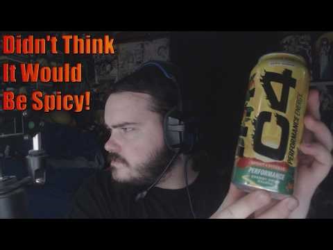 C4 Energy Drink Mango Fuego Taste Reaction/Review Didn't Think It Would Be Spicy!
