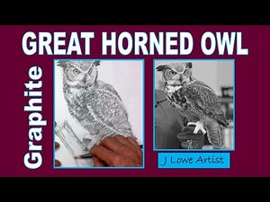 HOW TO DRAW A GREAT HORNED OWL with Graphite Pencil
