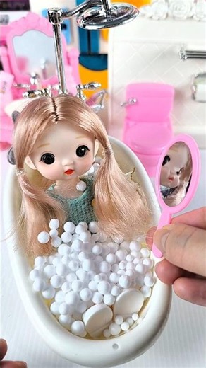 Satisfying with Unboxing & Review Miniature Bathtub | ASMR Video no music #cutetoys #toyhouse