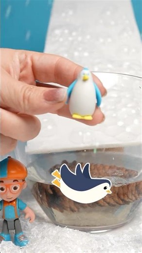 Can the Penguin Toy Float🐧? Blippi Tries It! #Blippi #SinkOrFloat #Shorts