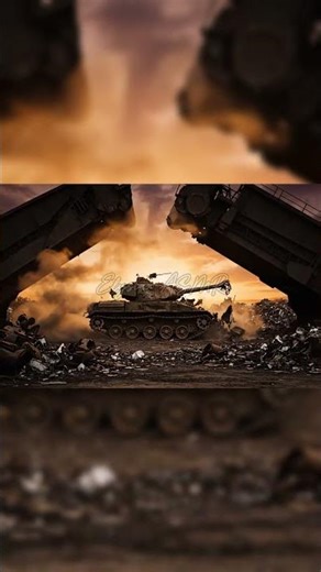 ASMR & Satisfying Sounds Of Tank Crushed in Scrapyard Sunset