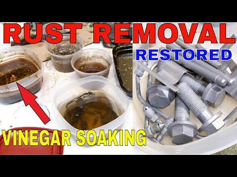 How to Remove Rust with Vinegar Baking Soda | Rusty Bolt Restore Tumbler Polish