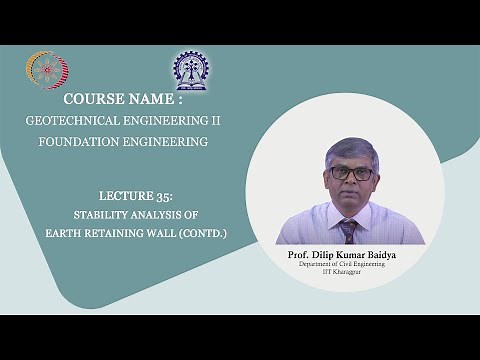 Lecture 35 : Stability analysis of earth retaining wall (Contd.)