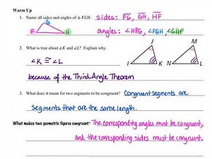 Geometry 4.4 Congruent Triangles