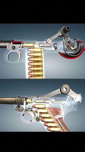 Borchardt C-93 vs Luger P08 #shorts #howitworks #toggle #luger #Borchardt #military #defence