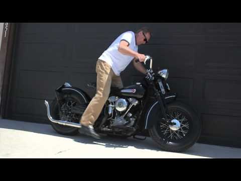 Motorcycle Kick Start Demonstration: 1947 Harley-Davidson FL Knucklehead