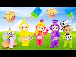 Wooden Toys Popsicles and Ice Cream Playset Teletubbies Toys and NOO NOO