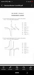 6:42 PMCalculus-Review-1cnmf49.pdf201-103-RE - Calculus 1WO... | Filo