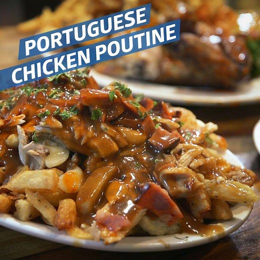390K views · 1.6K shares | How do you make chicken better? Top it off with saucy, cheesy poutine and chorizo | Eater | Facebook