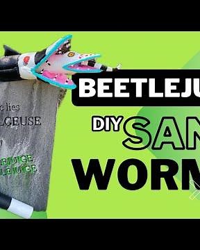 Beetlejuice sand worm made out of pool noodles