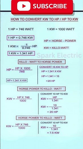 How to convert kw to hp and hp to kw #shorts #ytshorts