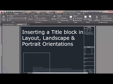 Insert a Ttitleblock to fit in a layout Sheet, Landscape & Portrait Orientations in AutoCAD 2015
