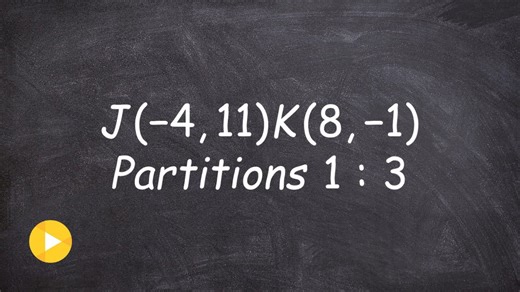 How to partition a line at a point P into a ration of 1:3