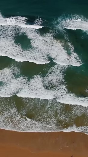 From the sand, rips can be hard to spot but in this aerial view of Forrest Caves Beach the danger is clear. | 7.30