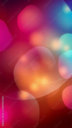 Multicolored soft gradient shapes and glowing particles smoothly flowing and morphing in a vibrant, dynamic background animation perfect for presentations, events, and modern digital projects