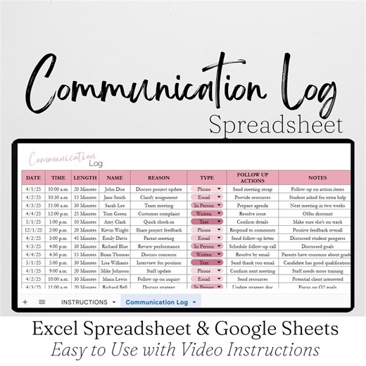 Communication Log Template, Phone Log, Email Tracker, Parent Call Log, Phone Call Tracker, Parent Contact Log, Conversation Log, Work Log - Etsy