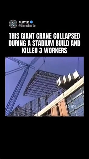 Nurtle on Instagram: "In July 1999, a massive crawler crane known as Big Blue collapsed during the construction of what is now American Family Field in Milwaukee. The crane was lifting a steel roof section weighing around 450 tons when it failed mid-lift. At the time, Big Blue was one of the largest land-based cranes in the world. Investigations later found that wind conditions were underestimated and load calculations were incorrect, putting stress on the crane beyond safe limits. The collapse