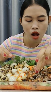 Tasty Quail eggs & Cockle and Salad with Chili sauce #DeliciousDuo #EggcellentEats #SeafoodSensation #SpicySalad #TantalizingTaste #QuailEggCraze #CockleCrush #ChiliSauceSizzle #FoodieFaves #MouthwateringMeals | Yummy Life