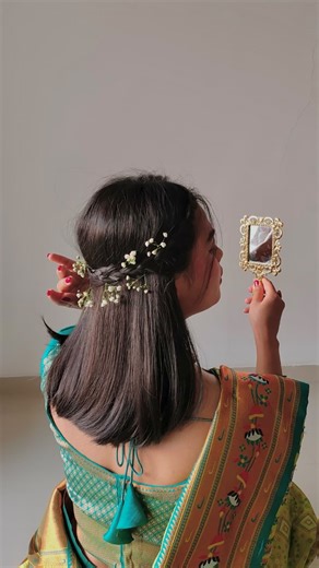 मेघा देशमुख 🪷 on Instagram: "Pinteresty Short hair hairstyles for wedding Styling my short hair ~ Ep 10 . . . . . [shorthaircut, shorthair Inspo, Bobcut, Pinterest hairstyles, cute hairdo, wedding hairstyles, quick hairstyles, simple hairstyles tutorial, Pinterest Inspo, brown girl, south Asian fashion] . . . #bobcutstyle #shorthairlove #shorthairideas #shorthairgirl #hairstyleinspo #pinteresthair"