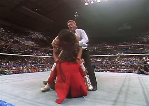 #OnThisDayInWWE 35 years ago on Saturday Night's Main Event:A shocking experience for Tito Santana! ⚡⚡Think this is one of the first times we hear the sound effect for The Mountie's shock stick/cattle prod Such a comical but clever idea!@MjcChioda @RealJimmyHart