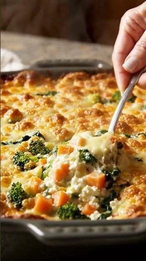 Vegetable & Creamy Cottage Cheese Casserole #youtubeshorts #foodreels #mediterranean #usareels
