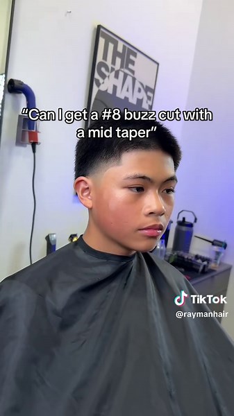 Men's Number 8 Buzz Cut with Taper Style