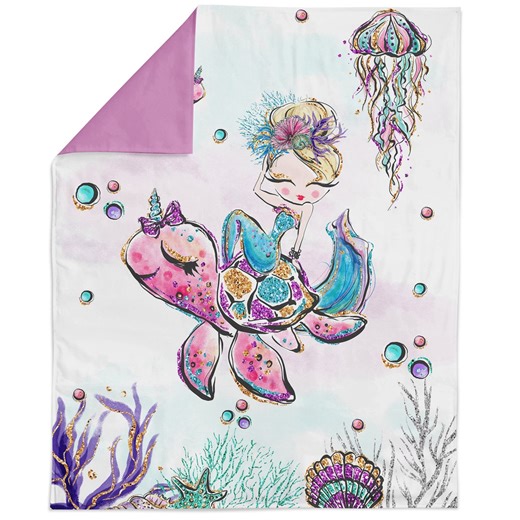 Mermaid Cotton Fabric Panel: Baby Quilts, Bedding & Sewing - Etsy