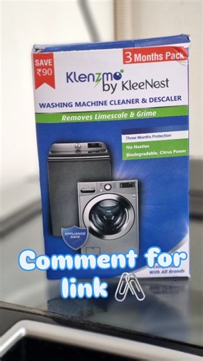 Nisha-Atharv Singh (Mom&Duggu Tales 😘) on Instagram: "Comment for link🔗 👇 #washingmachine #amazonfinds #homecleaning Klenzmo by kleenest washing machine cleaner, happi planet, trending, viral reels, cleaning hacks, washing machine cleaner tablet, eco-friendly washing machine cleaner & descaler, deep clean"