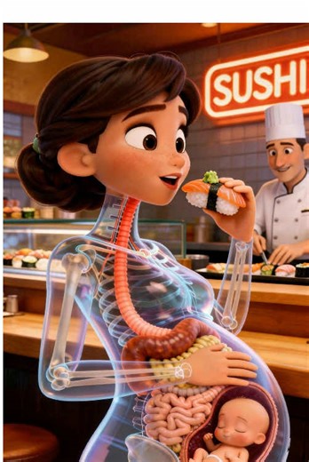 Tag a friend who puts THIS MUCH wasabi on their sushi. I'm crying for the baby!#challenge #wasabichallenge #pregnant #momsoftiktok #fyp