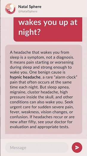 What is a headache that wakes you up at night?