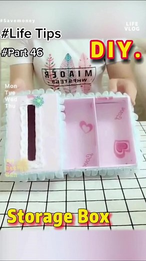 DIY Shoebox Desktop Storage Box: Remote Controls & Tissue Holder