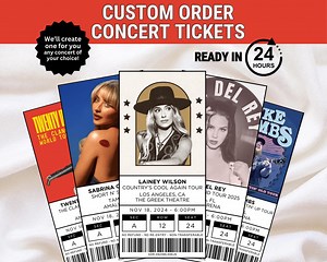 Custom Printable Concert Tickets, Download Digital Custom Personalized Concert Ticket Souvenir, Surprise Gift Holiday, Anniversary Gift - Etsy Canada