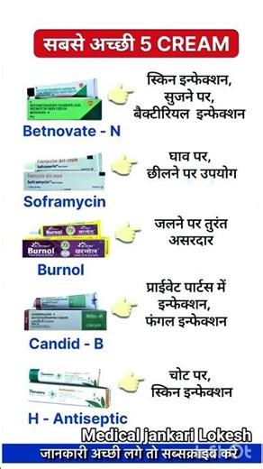 सबसे अच्छी 5 क्रीम स्किन इन्फेक्शन, जलने और घाव के लिए | Best Creams Guide