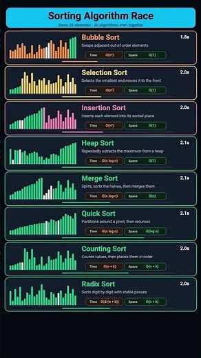 Sorting Algorithms Race | Which Algorithm is the Fastest? ⚡