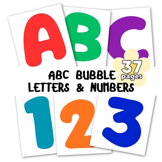 Large Alphabet Bubble Letters ABC Colorful for Classroom ABC Capital Letters Printable Outline A-Z Capital Letter of the Week Kindergarten - Etsy