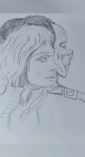 Predator badland pencil drawing