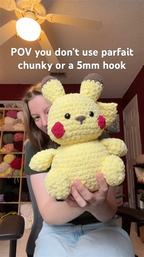 Wht hook size did I use 😌? Free Pikachu pokemon crochet pattern by @tashscrochet #pokemon #crochet