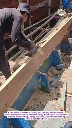 Cutting Massive Wooden Beams by Hand | Real Construction Process