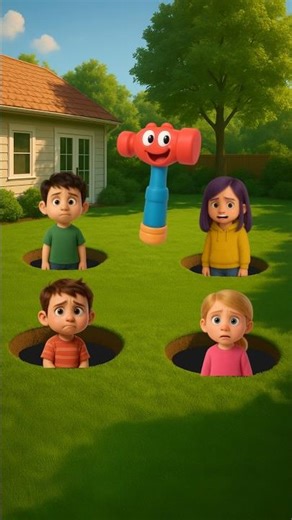 They Played Whack-a-Mole… But No One Wanted to Get Hit! 🤣💥#cartoon #animation #funny #comedy #shorts