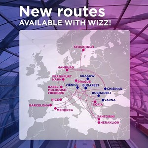 NEW ROUTES AVAILABLE WITH WIZZ ✈️🌍 Are you ready to say yes again to travelling? From the middle of July we're taking you to Santorini, Barcelona, Sofia, Prague, Stockholm and many more places available directly as well! Book your ticket now on wizzair.com! | Wizz Air