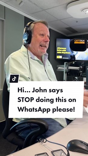 Hi…do you do this? 👀 #capetalk #jointheconversation #johnmaytham #afternoondrive #WhatsApp #message #stop