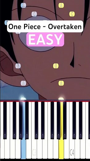 One Piece - Overtaken 🏴‍☠️ (EASY Piano Tutorial) | With Background #shorts