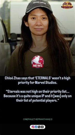 Chloé Zhao says that ‘ETERNALS’ wasn’t a high priority for Marvel Studios.“ #MovieNews #Shorts